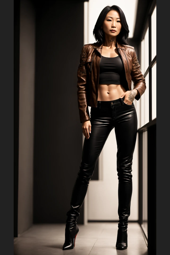 Full-length portrait photo of a asian woman