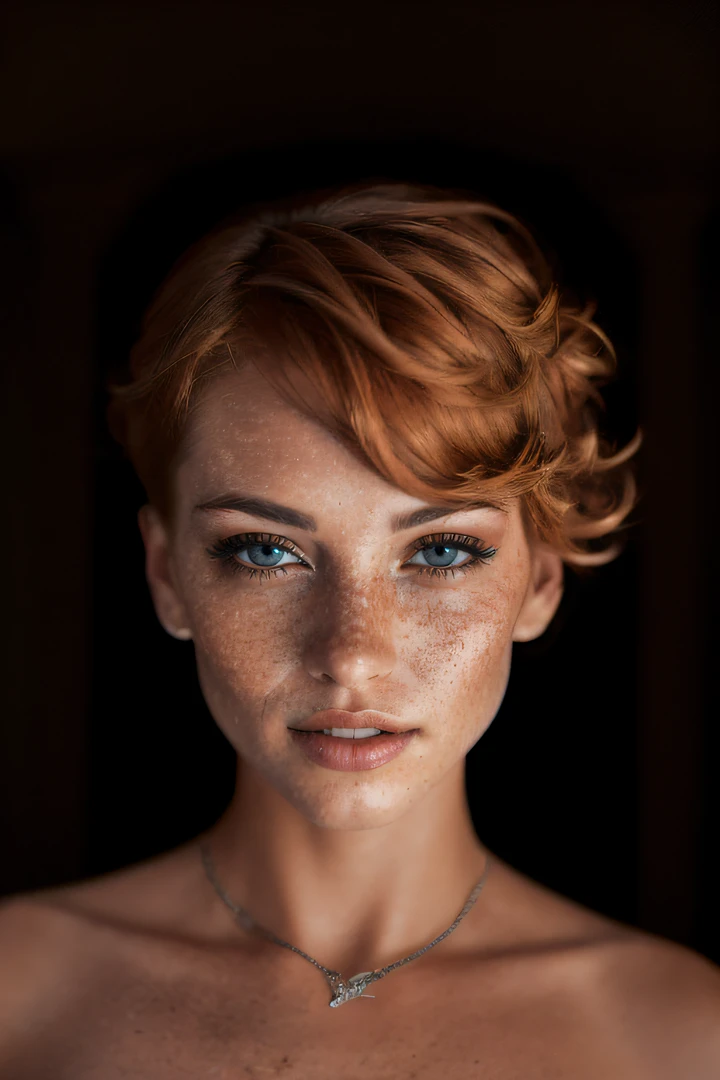 'headshot' de mujer con pecas