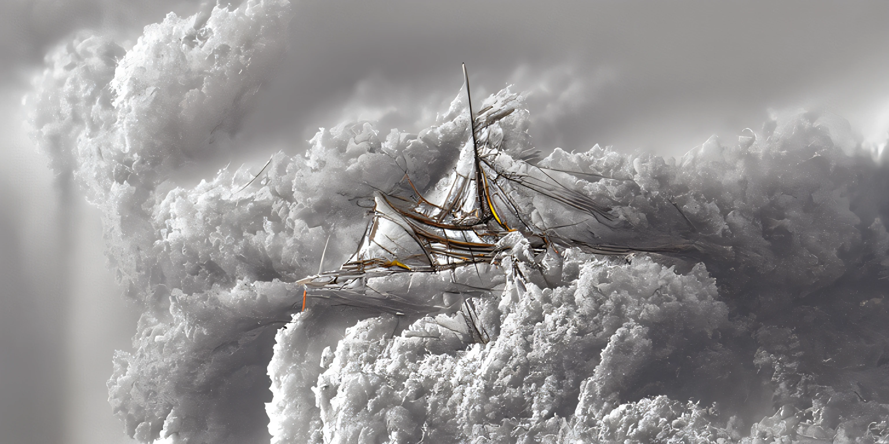 a large sailing ship trying to escape a storm. Created using the Disco Diffusion version adapted for ComfyUI.